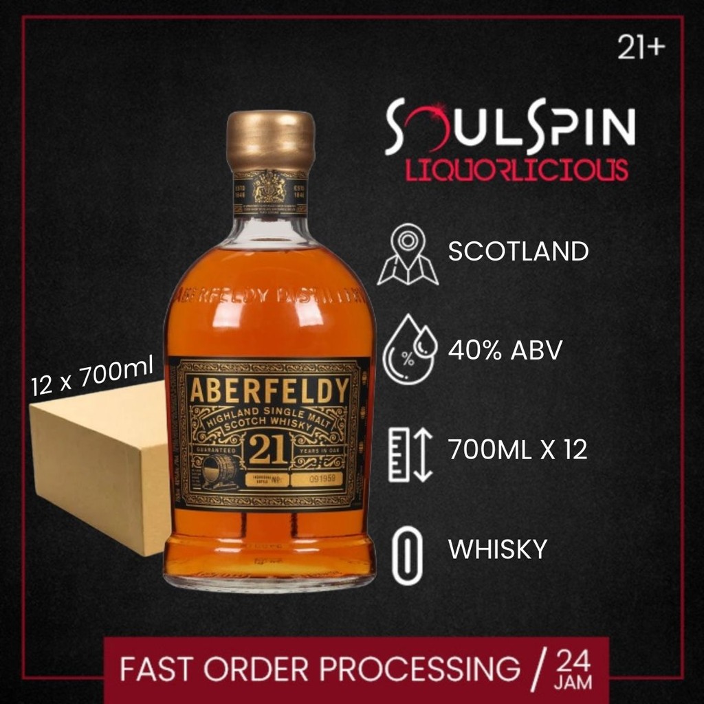 

Aberfeldy 21 Year Old Single Malt Scotch Whisky 700ml [ Box 12 Botol ]