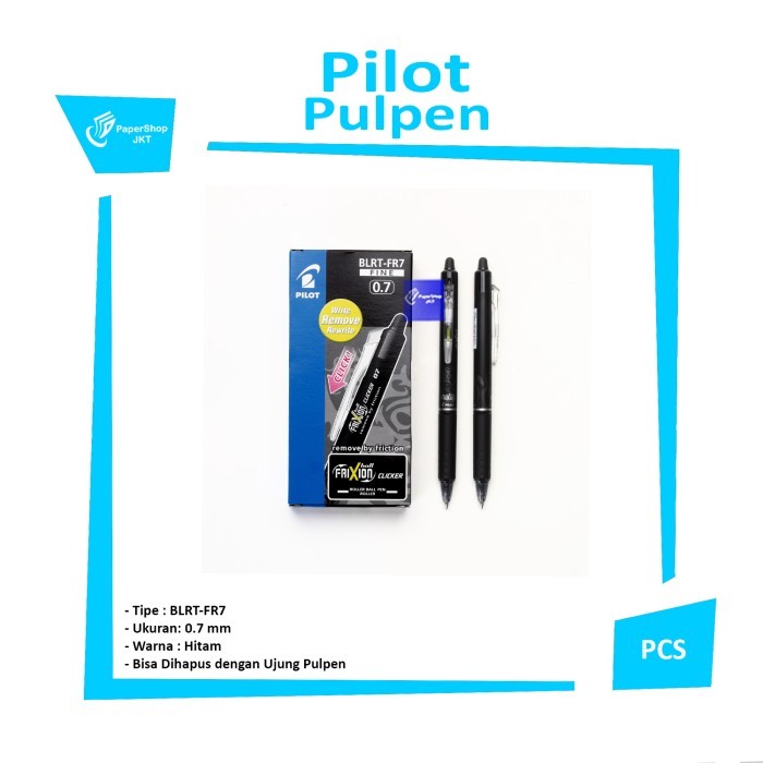 

TERLARIS GROSIR!!! Pulpen Pen Frixion Pilot 0.7 HITAM ( Bisa Dihapus )