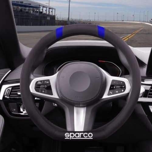 Sarung Pelindung Stir Mobil | Sparco Steering Wheel Cover Flat Based - Biru