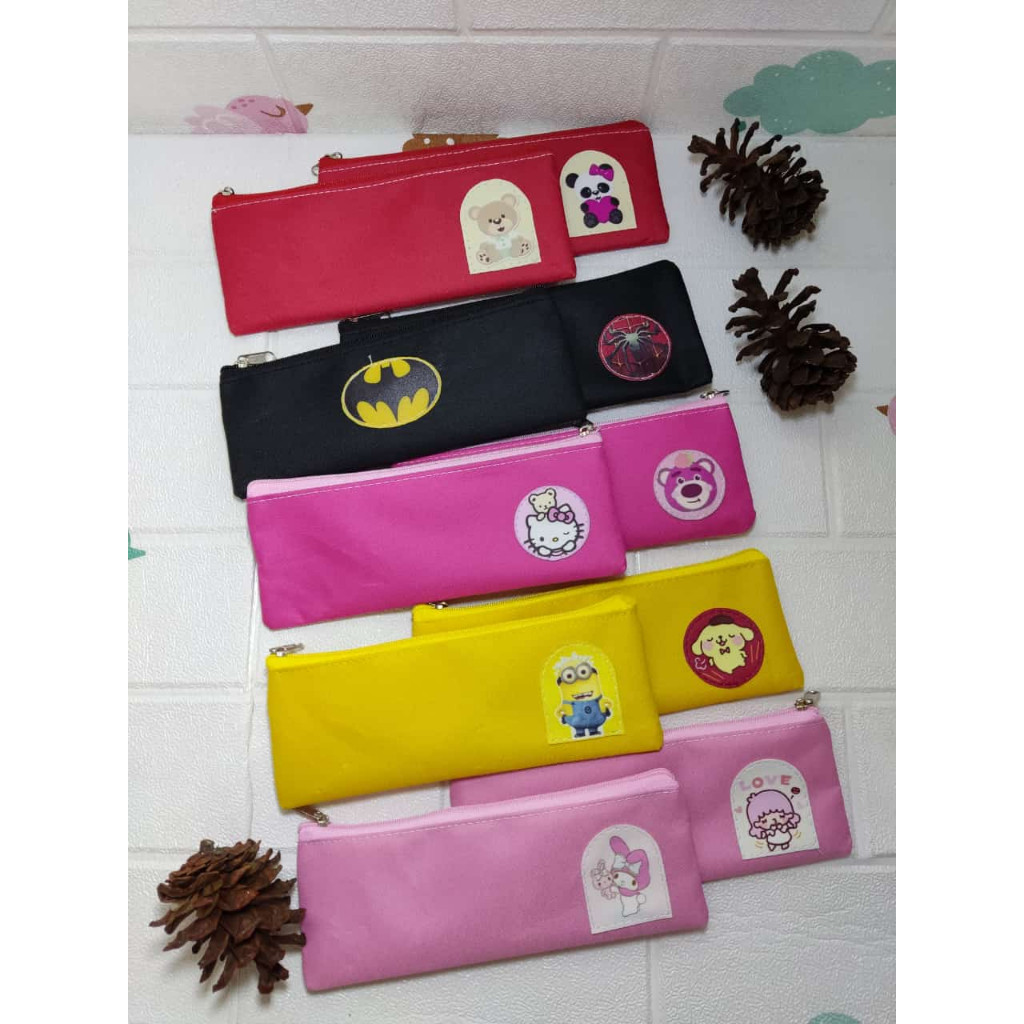 

TCW mini pencil case tepak pensil tempat pensil kain fancy boy girl