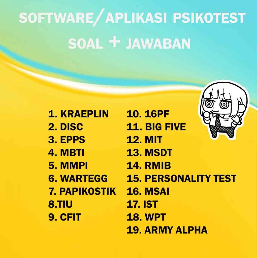 SOFTWARE / APLIKASI PSIKOTES PSIKOTEST UTK JOBSEEKER / HRD / CPNS / BUMN / PSIKOLOG / PELAJAR