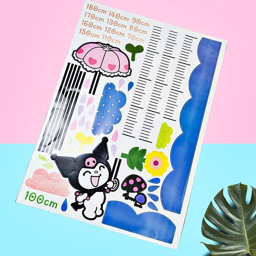 Stiker PENGUKUR TINGGI BADAN sanrio kuromi lotso / alat pengukur tinggi badan anak