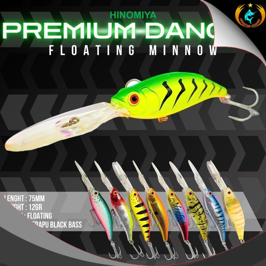 Umpan Minnow HINOMIYA Premium Dancer Floating Lure 7.5cm 12gr - Indostar fishing