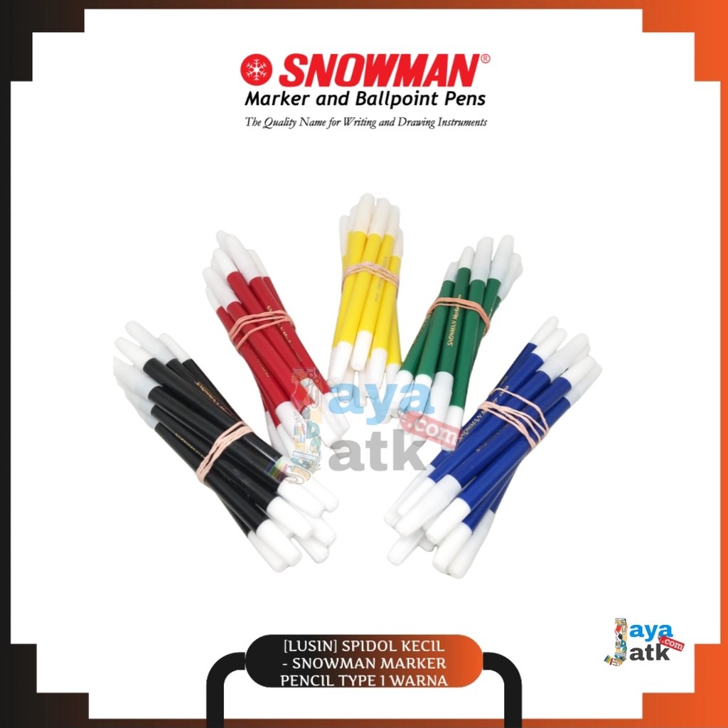 

(LUSIN) Spidol Kecil Pencil Type 1 Warna - Snowman Marker