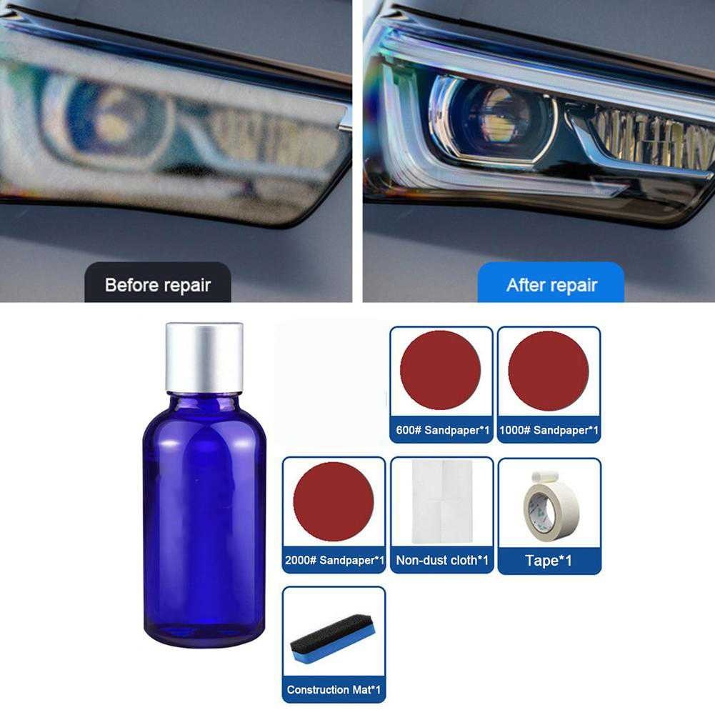 Pemutih lampu mobil pembersih headlamp kaca buram kuning baret jamur