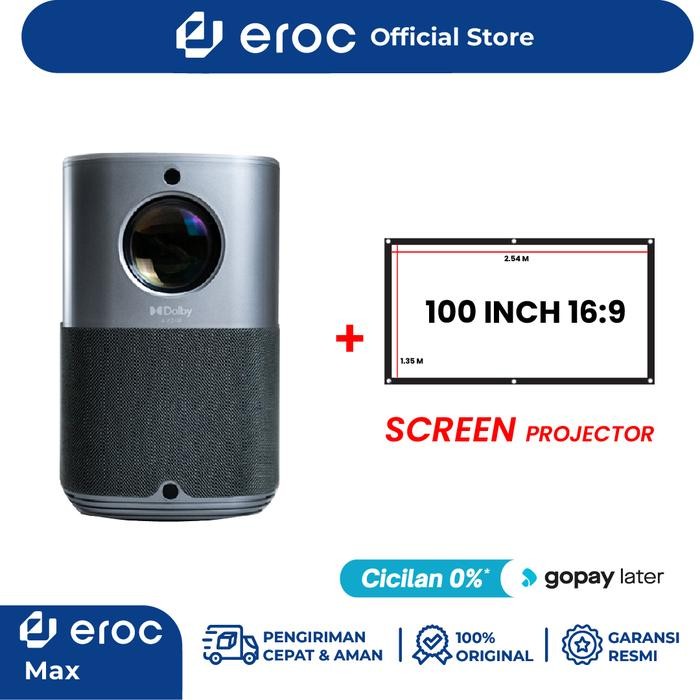 EROC Android Smart Home Proyektor- Dolby - FHD - Model MAX - MAX+SCREEN
