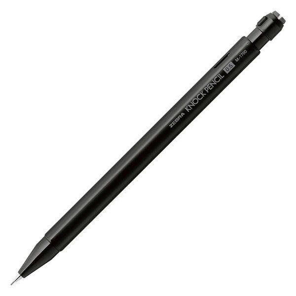 

Zebra Knock Pencil Mechanical Pencil 0.5mm Pensil Mekanik Hexagonal Twist Eraser with Shake Mechanism M-1700 - Black