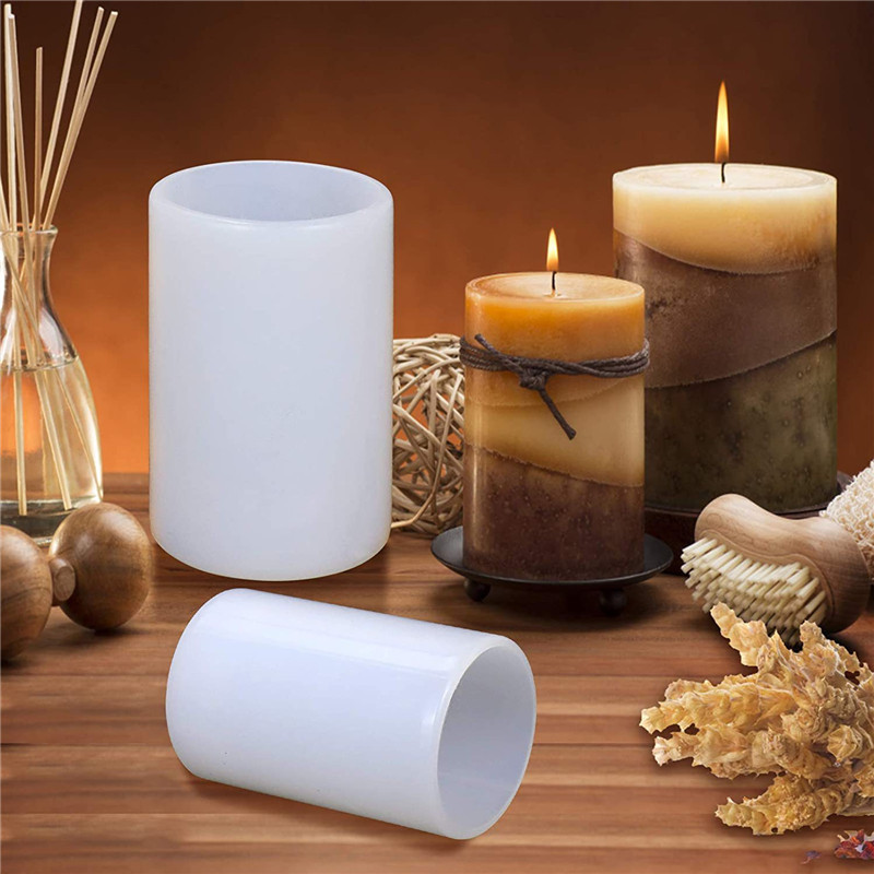 

3D Cylinder Shape Candle Silicone Mold DIY Cented Candle Soap Mould Craft Gift Making Plaster Resin Wax Homemade Decoration