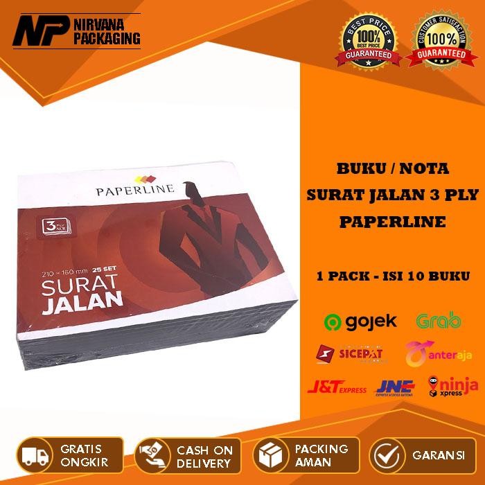 

AHHA BUKU NOTA SURAT JALAN 3 RANGKAP 3 PLY 3PLY PAPERLINE PPL - 1 PACK ISI 10 BUKU Merah Putih White
