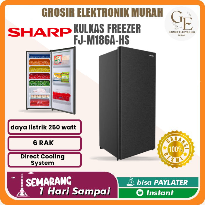 KULKAS FREEZER 6 RAK SHARP FJ-M186A-HS