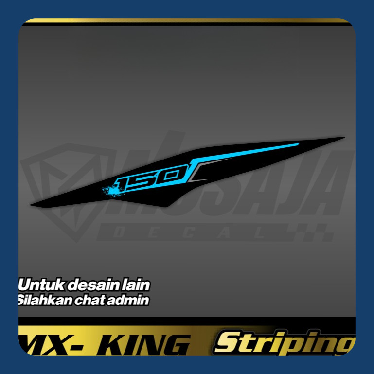 striping body belakang mx king biru hitam trasparan