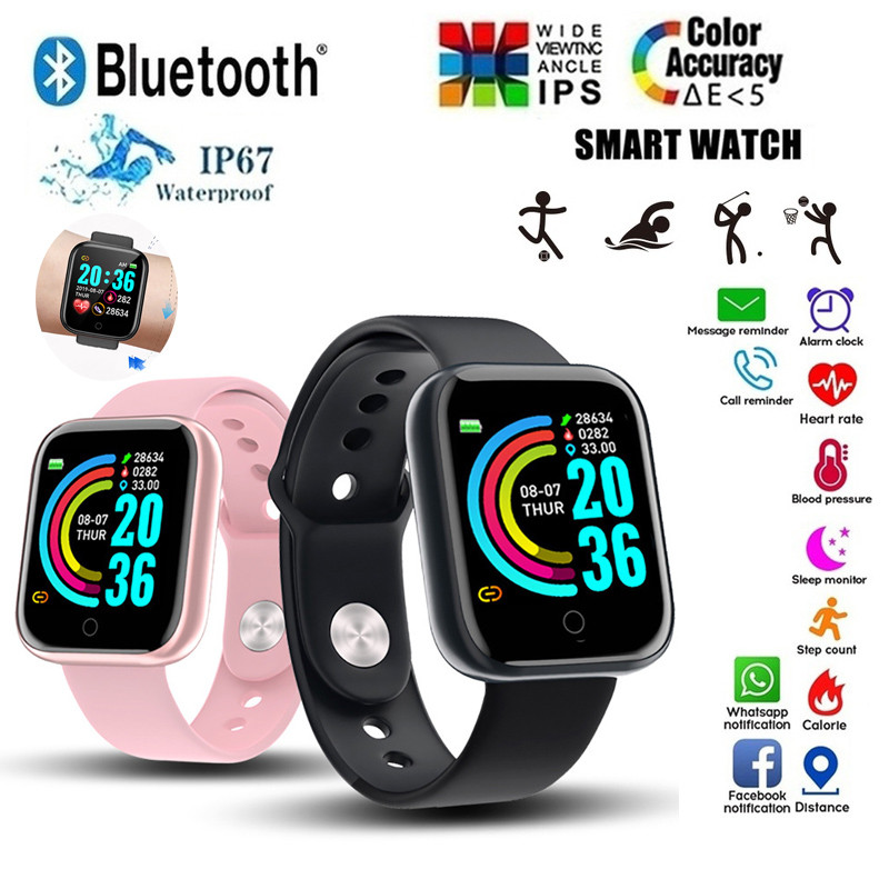 Y68 Color Screen Smart Bracelet Women's Men's Smart Watch D20 Heart Rate Blood Pressure Detection Mu