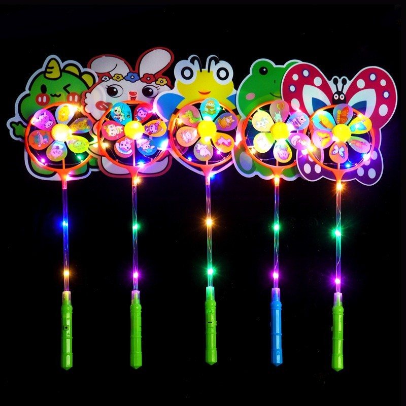 Lucky16889.id MAINAN KINCIR ANGIN LED KARAKTER / KINCIR ANGIN LAMPU LED RAINBOW DISCO / KINCIR ANGIN