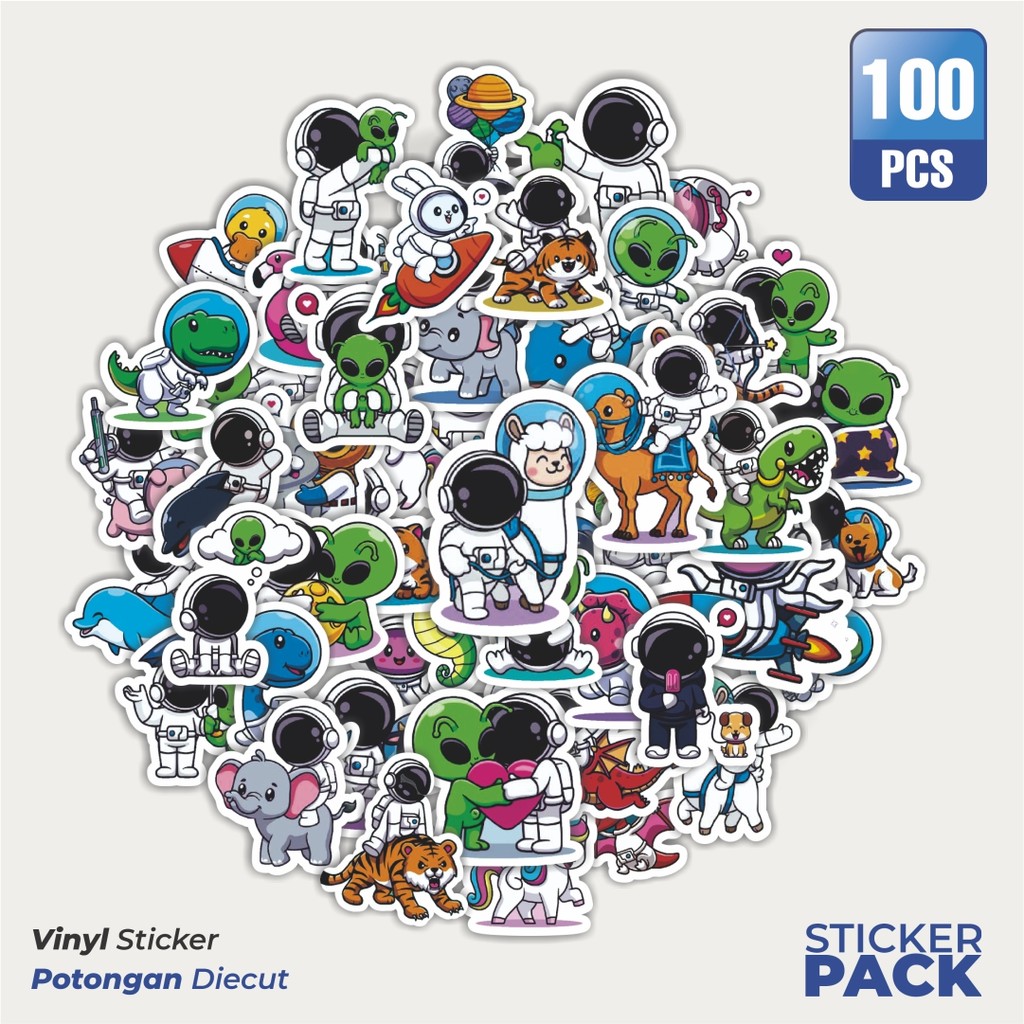 

Stiker Vinyl Stiker Astronot V6 Waterproof Aesthetic- Untuk Laptop, Motor, dan Helm - Paper Stationery Pack