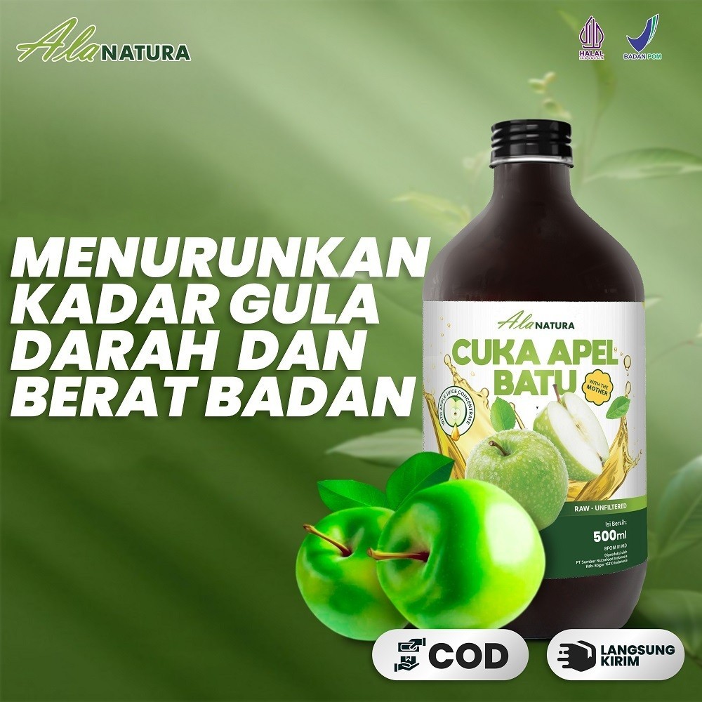 

Cuka Apel Batu Hijau Alanatura - Menurunkan Kadar Gula Darah dan Berat Badan
