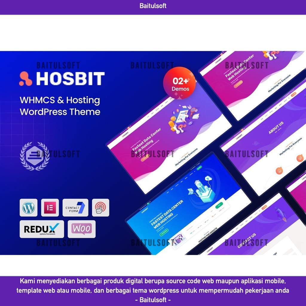 TEMA WEB  HOSBIT - WHMCS & HOSTING WORDPRESS THEME D5371 BAITULSOFT LISENSI ORIGINAL FULL VERSION