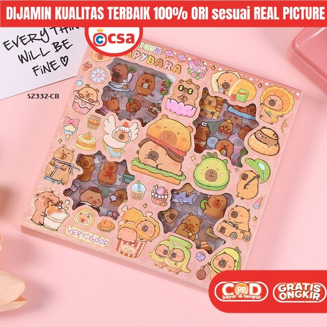 

CSA Mainan Sticker Tempel Capybara Labubu DIY Kreatifitas Anak Perempuan KKV 7 5 4 Tahun Isi 100Pcs
