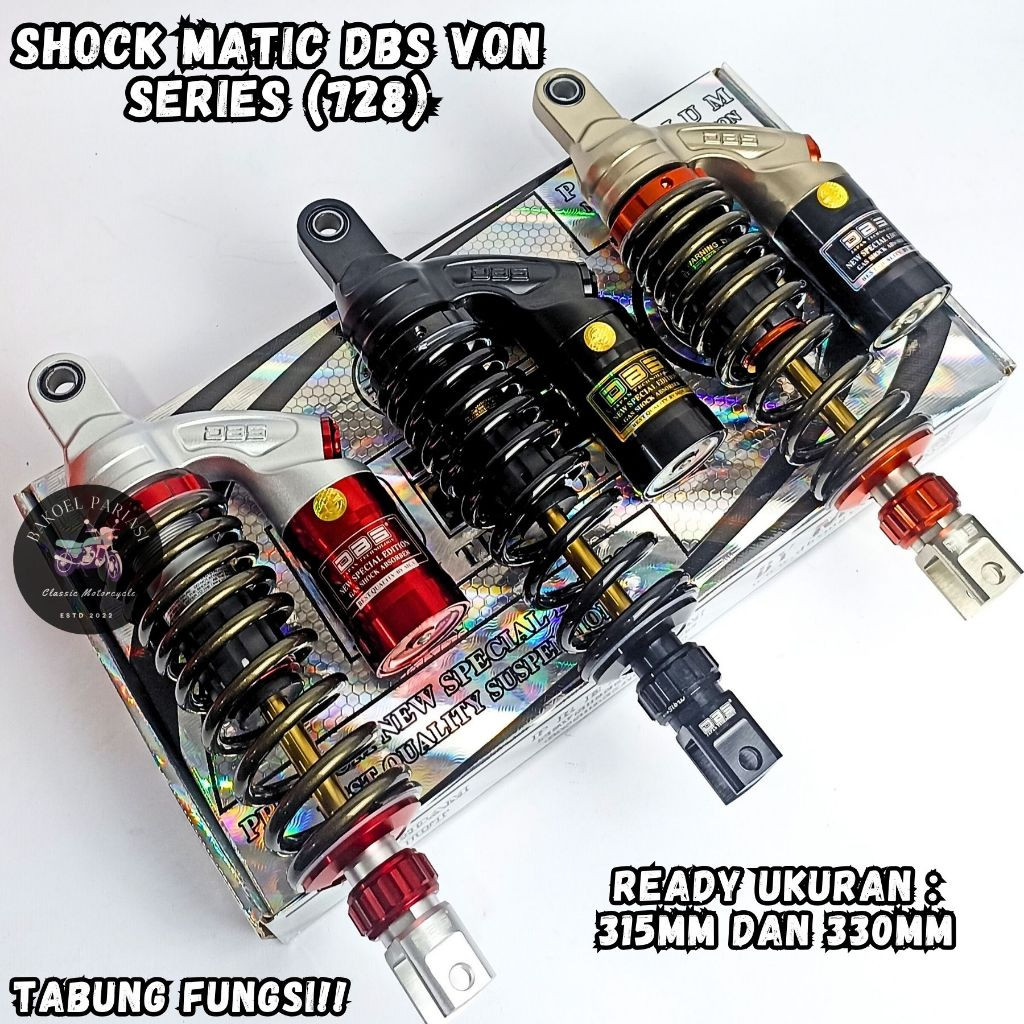 Shock Skok Tabung Fungsi Matic Shockbreaker Beat Scoopy Vario 125 150 Mio  DBS 728 VON SERIES 315mm 