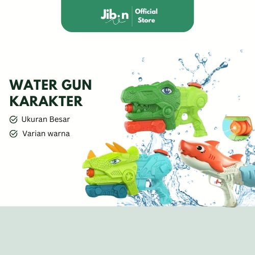 [ JIBIN ] Mainan Anak Pistol Air Trex Dinosaurus Hiu Tembakan Air Karakter Ukuran Besar ( BISA COD )