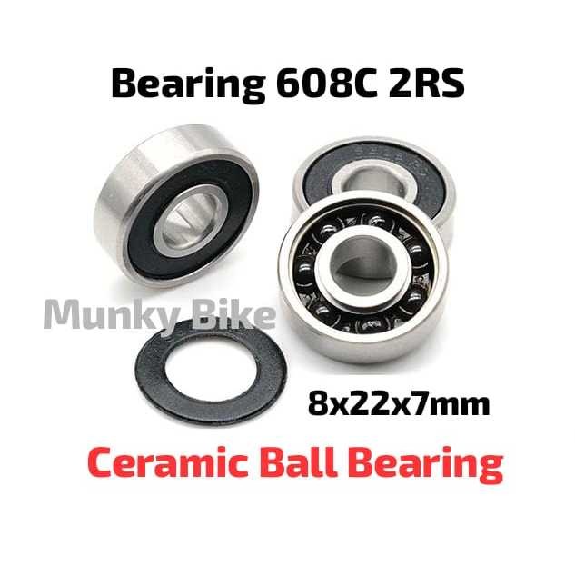 Bearing Laher 608 608C 2RS Hybrid Ceramic Sepeda Hub Freehub Roda Depan Belakang 8 x 22 x 7 8x22x7 m