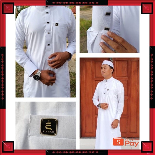 [PREMIUM ORIGINAL] [COD] JUBAH THOBE 1 ELGHAZI POLOS LENGAN PANJANG/ JUBAH HITAM PUTIH JUMBO XXL XXX