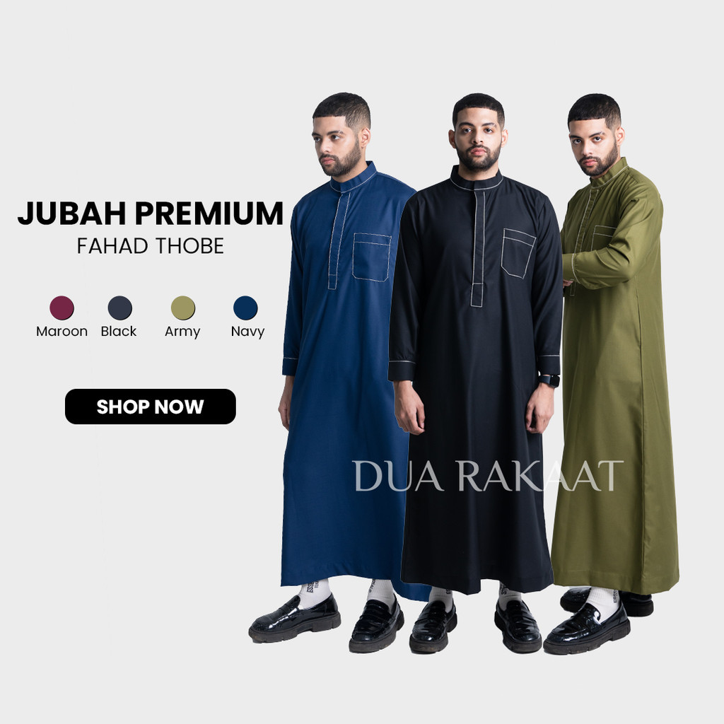 DUA RAKAAT Original Fahad Thobes Gamis Sultan Jubah Abaya Pria Muslim Lebaran Bahan Katun