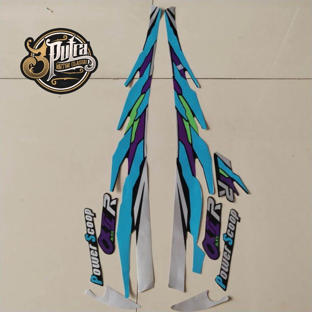 Striping Ori Yamaha Alfa 1994 1995 stiker bawaan standar original alfa 100 v100 power scoop striping