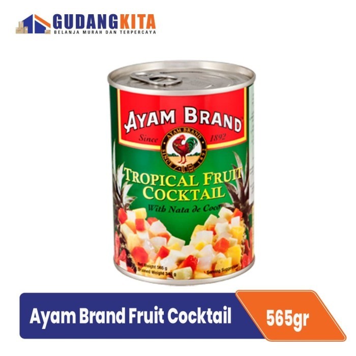 

[Best Seller] Koktil Buah Kaleng Ayam Brand 565g - Fruit Cocktail 565g