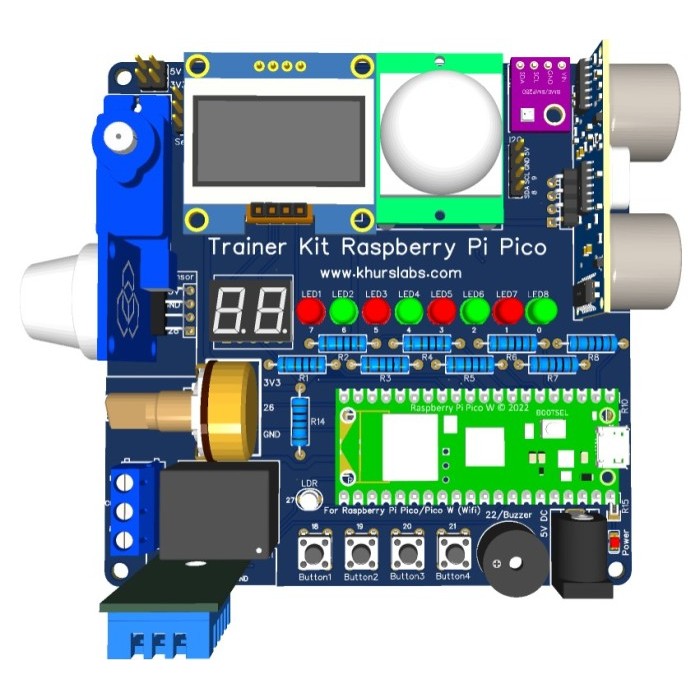 GB99 Trainer KIT Raspberry Pi PICO - Praktikum KIT Pembelajaran Pembuatan Proyek Pemrograman IOT - P