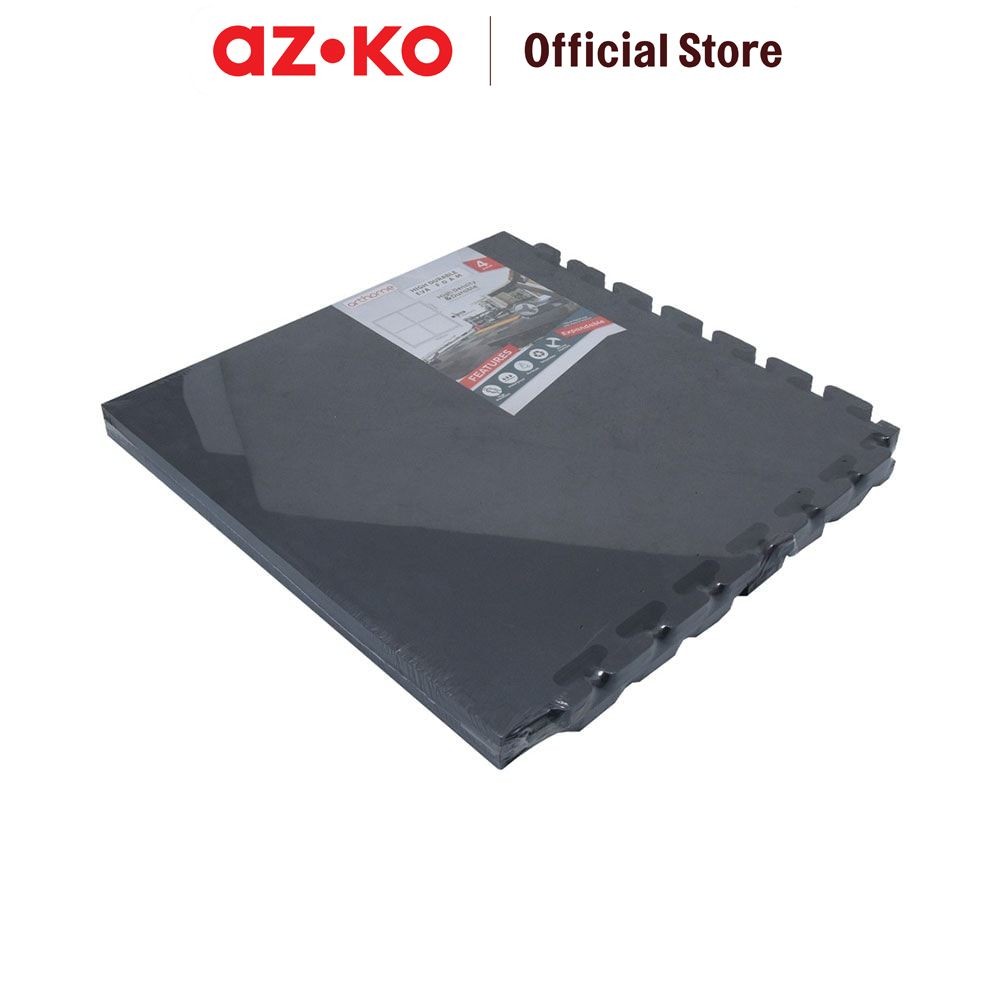AZKO Forhom 52.5x52.5 cm Set 4 Pcs Karpet Puzzle Eva Foam - Hitam Multipurpose Mat Alas Lantai Foam 