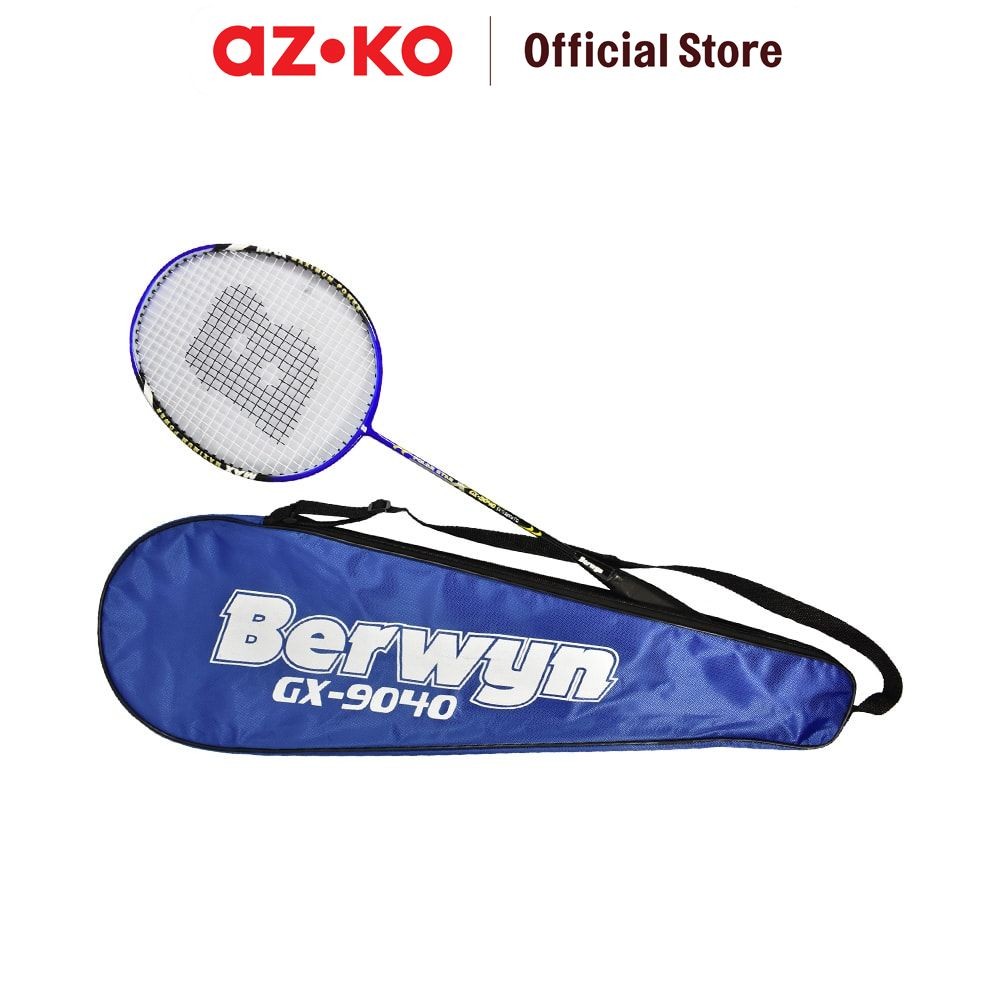 AZKO Berwyn Raket Badminton Dengan Cover Gx-9040 Raket Bulu Tangkis Racket Badminton Perlengkapan Ol