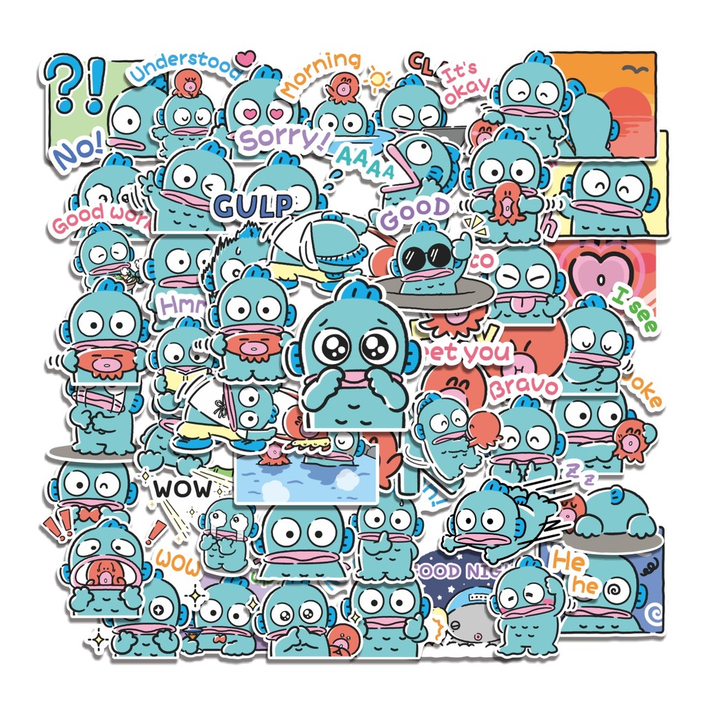 

COD 50 Pcs Stiker PACK HANGYODON (sanrio) Lucu Anti Air Untuk Dekorasi Notebook Sepeda Skateboard Handphone DIY