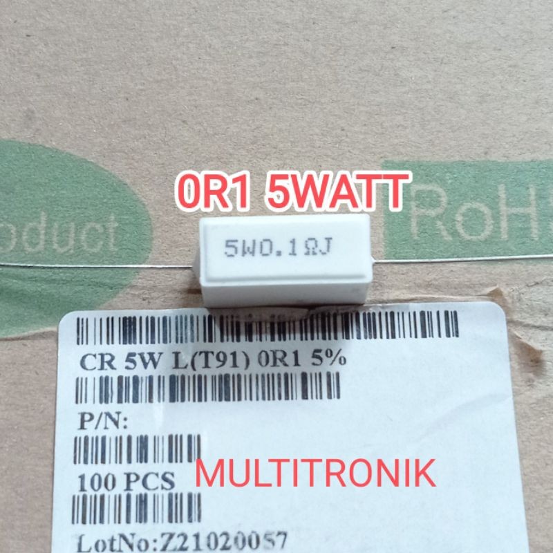 RESISTOR 0R1 5WATT 5% TAIWAN RESISTOR 5WATT 0.1 Ohm 5%