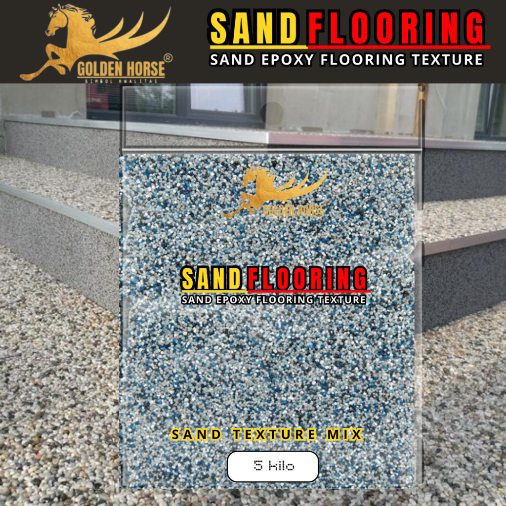 HANYA PASIR TAMBAHAN  Pasir campuran epoxy lantai SAND FUSION TEXTURE 5 kg - GOLDEN HORSE