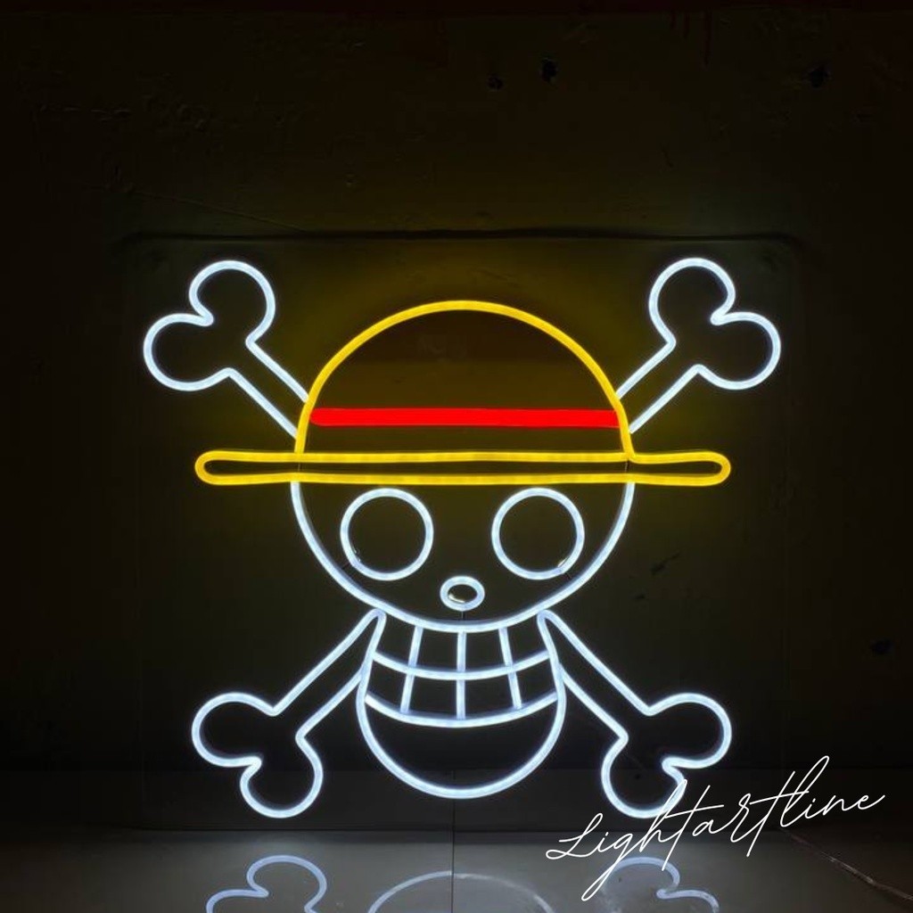 Neon Flex ONE PIECE - lampu ONE PIECE - Lampu Hias dan Lampu TIdur Neon Flex dengan Logo ONE PIECE