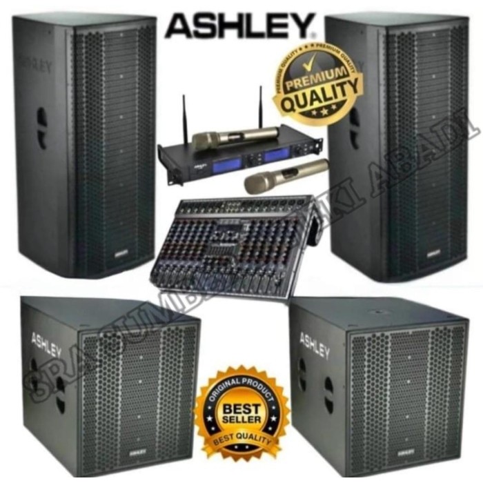 DISTRIBUTOR Paket Sound System Speaker Aktif ASHLEY 12 Inch + Subwoofer Aktif ASHLEY 15 Inch Origina