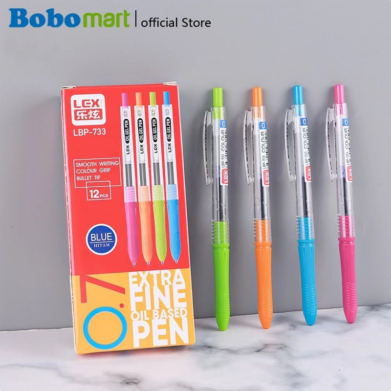 

BOBOMARTS 1 PACK 12 PCS PULPEN GEL LBP-733 PEN GEL BOLPOIN GEL ALAT TULIS SEKOLAH ALAT TULIS MURAH