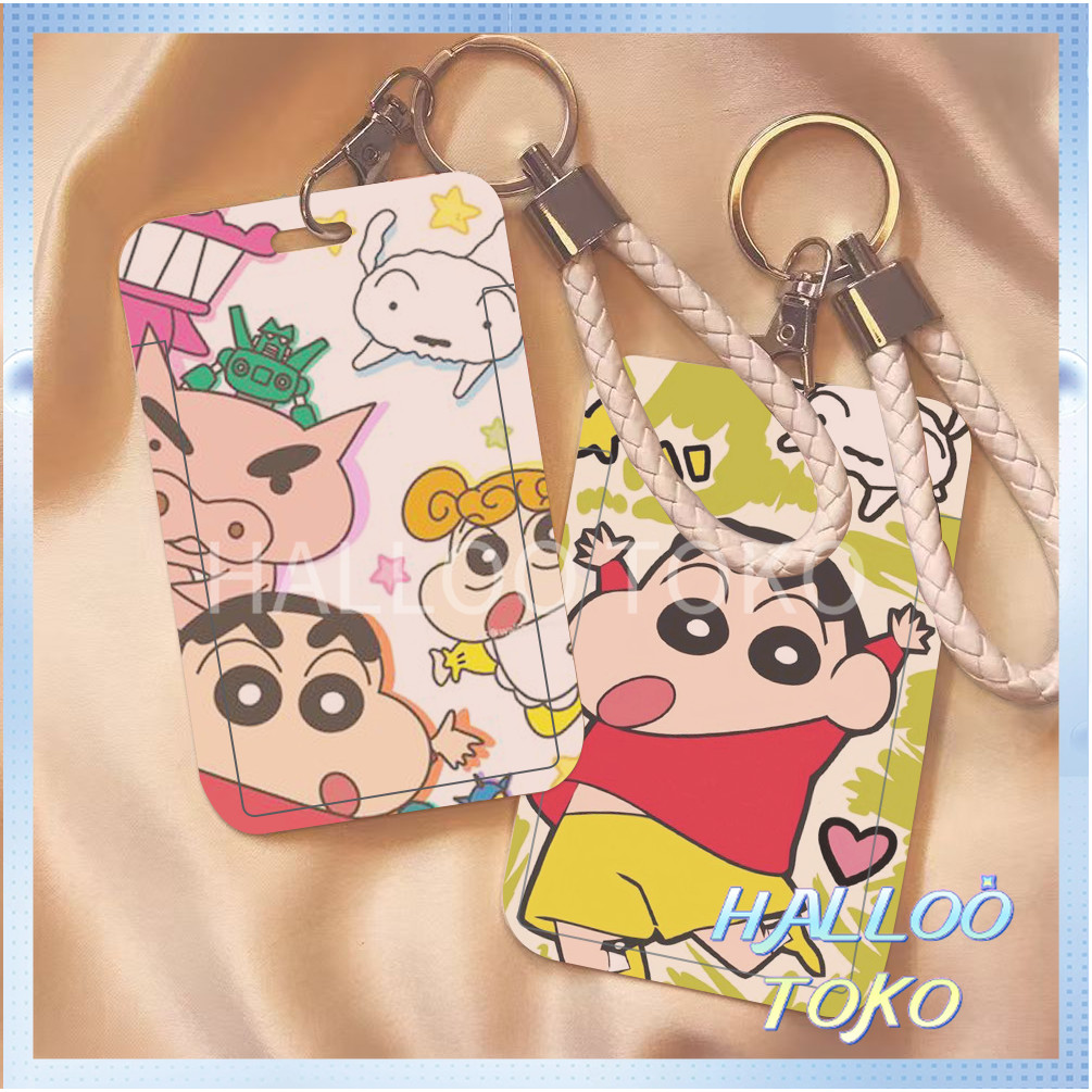 

ID CARD HOLDER MOTIF KAWAII TEMPAT KARTU PHOTOCARD PHOTO CARD Pelindung + Tali,Shinchan yang lucu