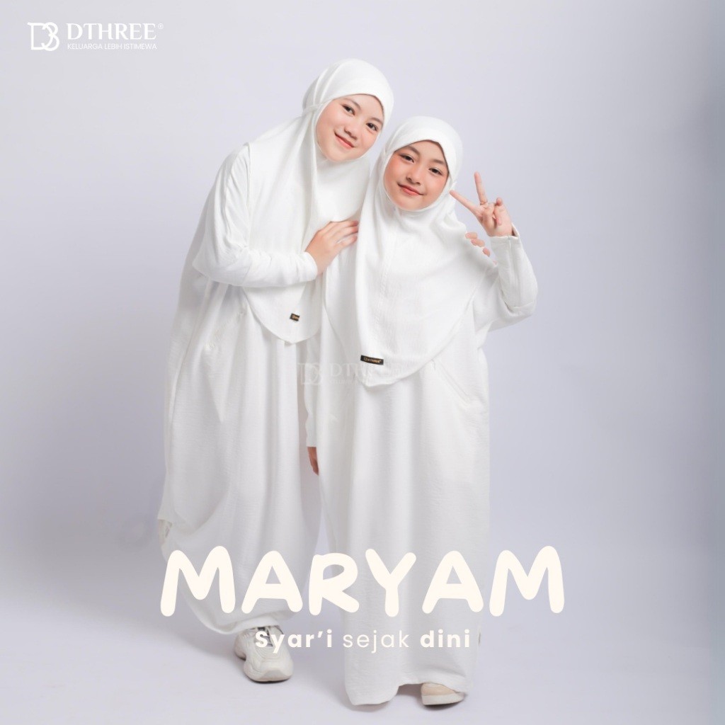 Abaya Anak Maryam Series Putih Gamis Anak Syari Perempuan putih Gamis Anak Syar'i Set