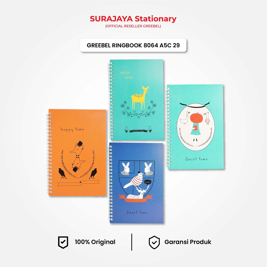 

Ring Book Greebel Buku Tulis Ring (RING BOOK 8064 A5C 29) / Buku Tulis Catatan Notebook Buku Ring