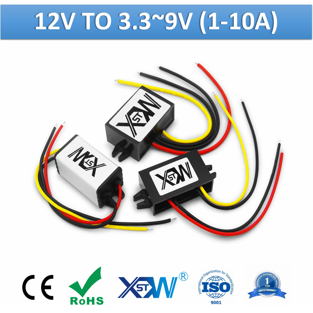 XWST DC to DC 12v to 3.3v 3.7v 4.2v 6v 7.5v 9v Step Down Module Power Converter 1A to 10A Mini Buck 