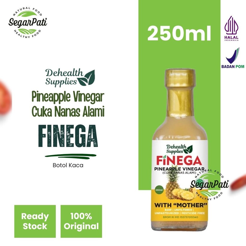 

Finega DeHealth Pineapple Vinegar/ Cuka Nanas Alami - Botol Kaca 250 ml