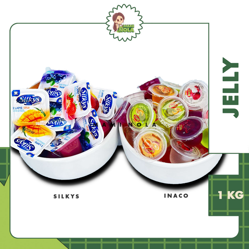 

[ 1 KG ] Jelly Silkys Duo Pudding Inaco Natadecoco Rasa Mix Fruit Kemasan 1 Kiloan