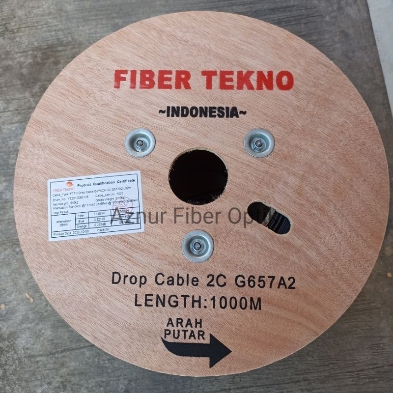 Kabel Dropcore Fiber Optik 2 Core 3 Seling Panjang 1km Fiber Tekno