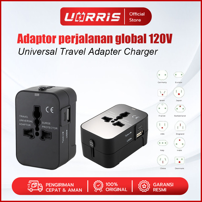 UORRIS All-in-one Worldwide Universal International Travel Adapter Charger Colokan Stop Kontak