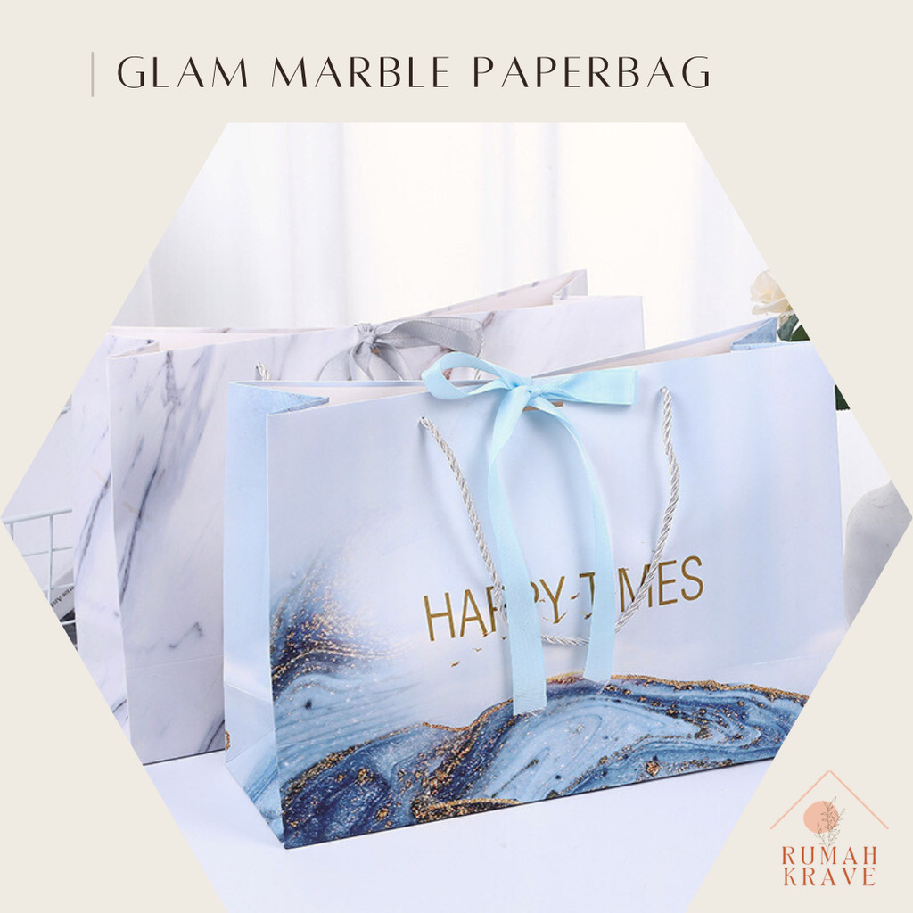 

RUMAH KRAVE - Glam Marble Paperbag Marmer Tas Kantong Hadiah
