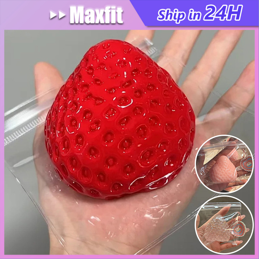 Mainan Squishy Anti Stress bentuk Buah Stroberi Squishy strawberry Pencet-Pencet Squishy Jumbo Squis