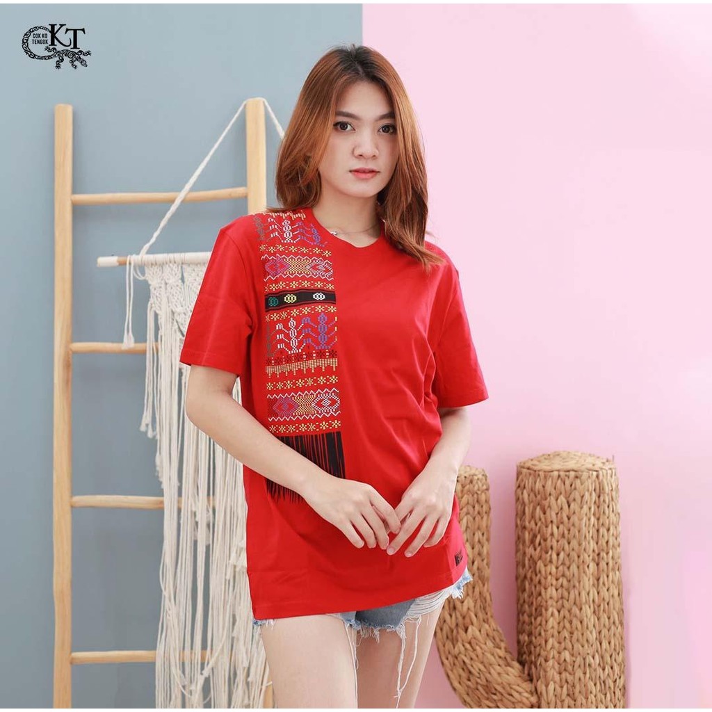 CKT Kaos Batak Selendang Motif Ulos A1 Katun Combed 24s Premium Distro