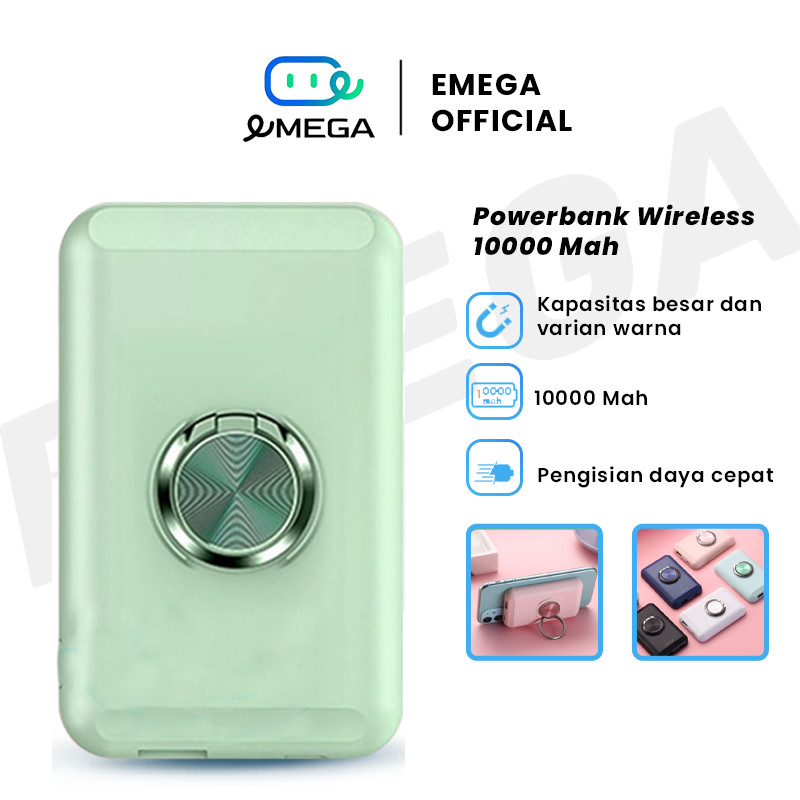 eMEGA Magsafe PowerBank 10000mAh Mini Fast Charging Wireless Battery Pack Untuk IPhone11 Pro Max/12 