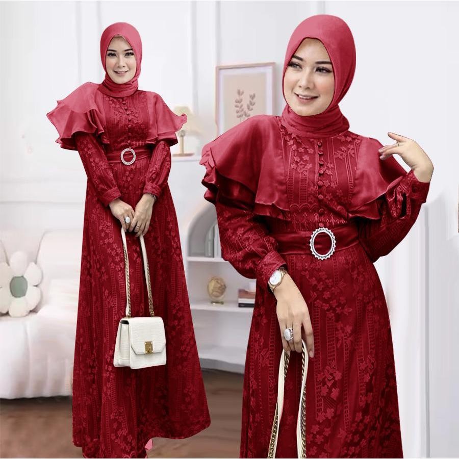 Dress Longdress Gamis Panjang Wanita Perempuan Terbaru Cewek Fashion Muslim Busana Undangan Pernikah